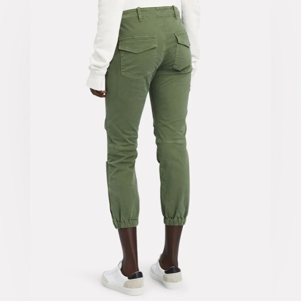 NILI LOTAN Olive Green Cropped French Military Cotton Twill Zipper Ankle Pants 8 - Picture 3 of 11